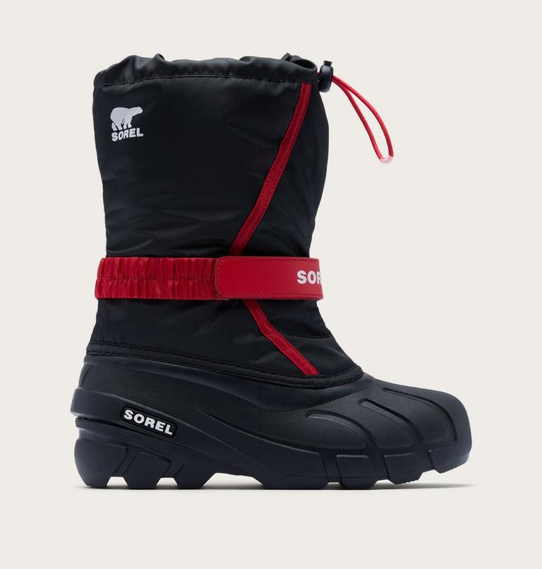 Kids' Flurry Snow Boots, Color: Black, Bright Red, image 1