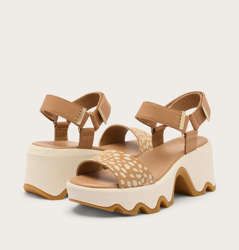 Kinetic Aura Y-Strap Women's Sandal, Color: Tawny Buff, Chalk, image 5