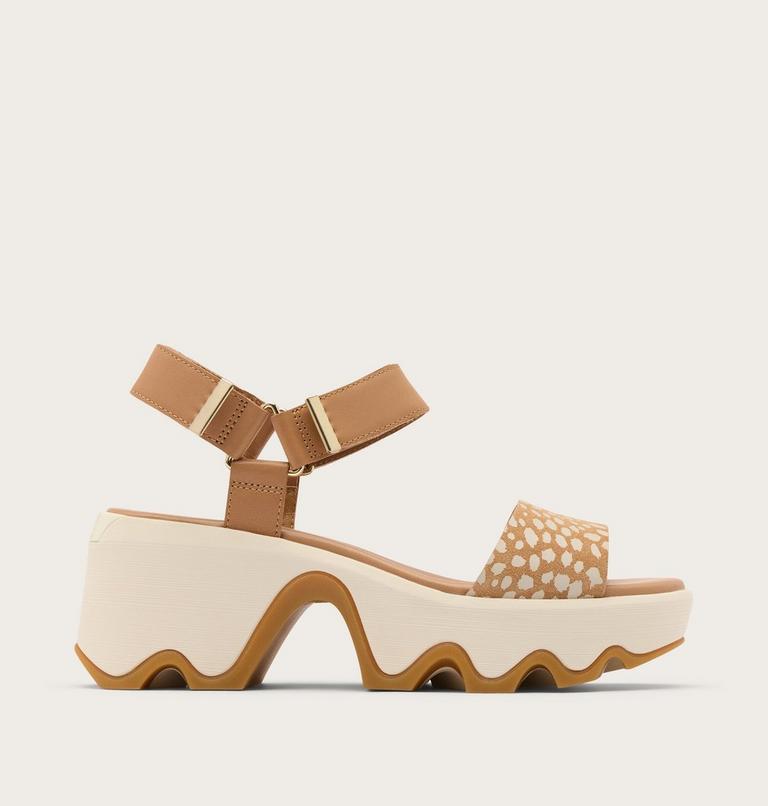 Kinetic Aura Y-Strap Women's Sandal, Color: Tawny Buff, Chalk, image 1