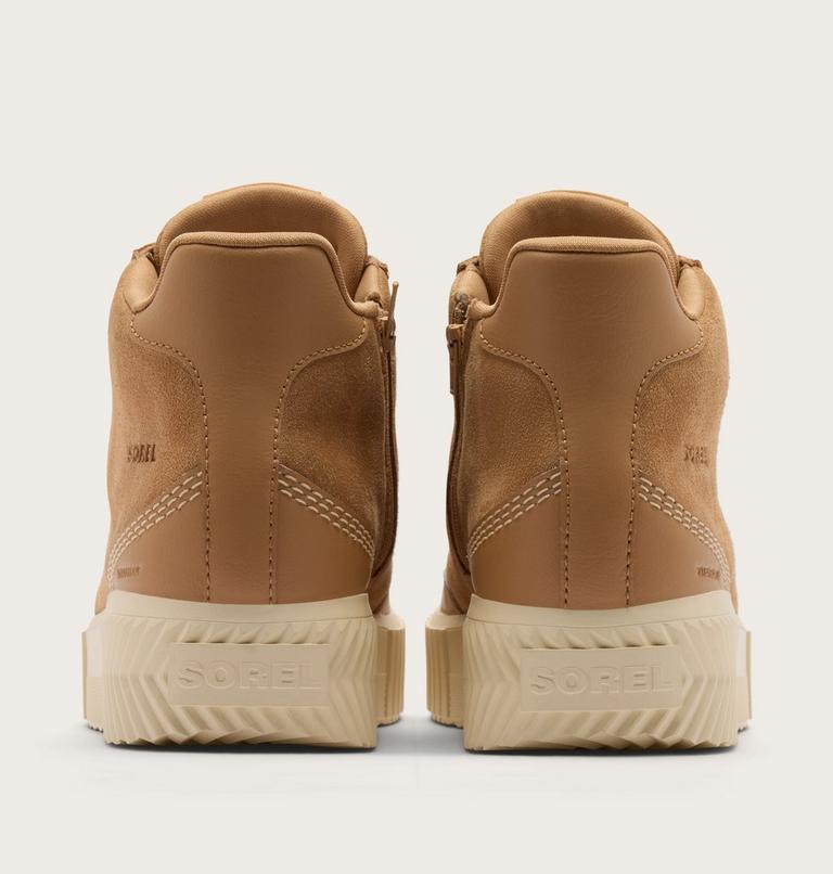 Ona Ave Zip Mid Women's Waterproof Sneaker, Color: Tawny Buff, Chalk, image 3