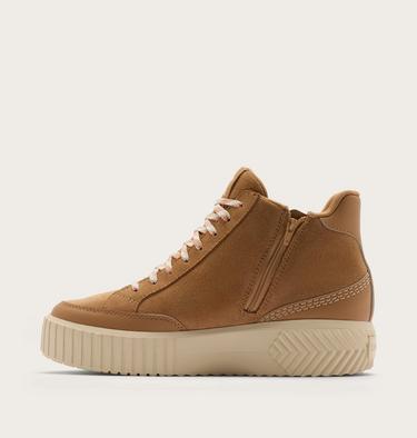 Ona Ave Zip Mid Women's Waterproof Sneaker, Color: Tawny Buff, Chalk, image 4