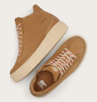 Ona Ave Zip Mid Women's Waterproof Sneaker, Color: Tawny Buff, Chalk, image 4