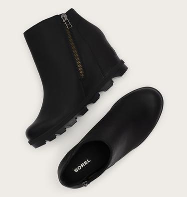 Joan Rhapsody Zip Women's Wedge Boot, Color: Black, Black, image 4