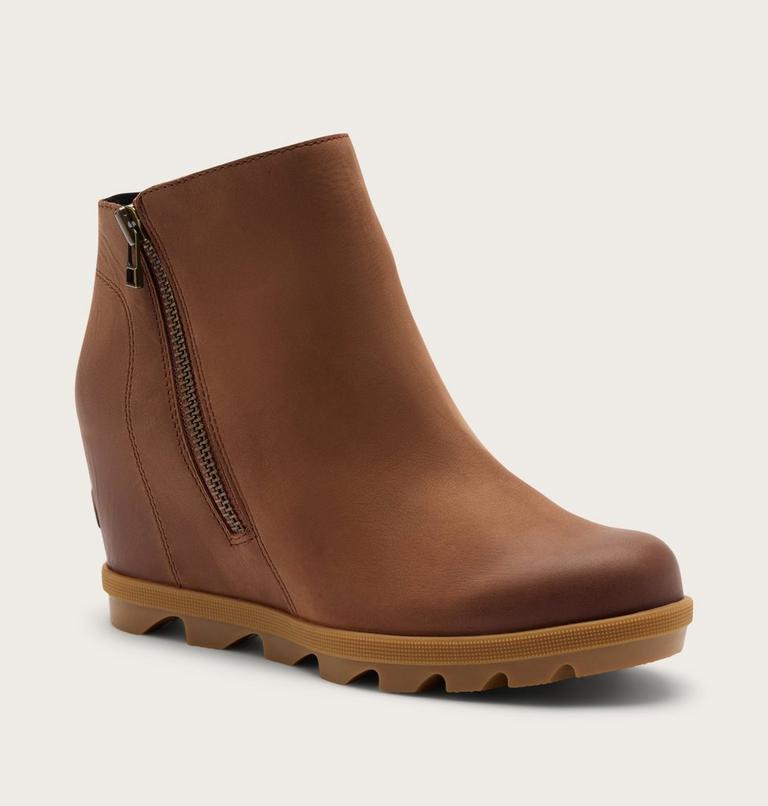 Joan Rhapsody Zip Women's Wedge Boot, Color: Dark Auburn, Gum 2, image 7