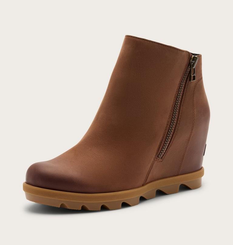 Joan Rhapsody Zip Women's Wedge Boot, Color: Dark Auburn, Gum 2, image 8