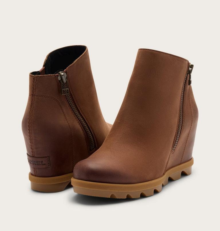 Joan Rhapsody Zip Women's Wedge Boot, Color: Dark Auburn, Gum 2, image 9