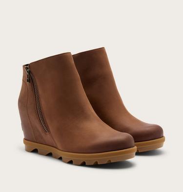 Joan Rhapsody Zip Women's Wedge Boot, Color: Dark Auburn, Gum 2, image 6