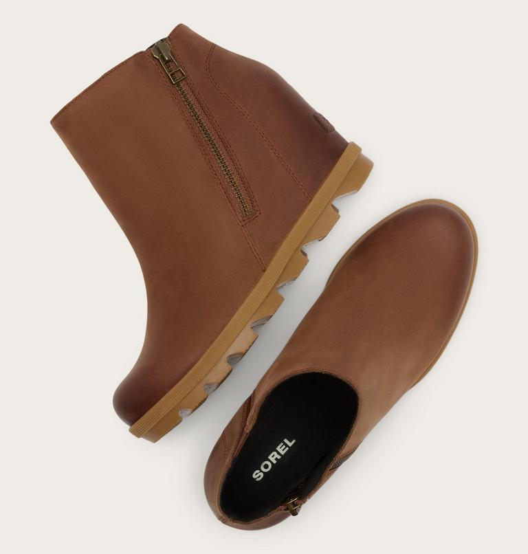 Joan Rhapsody Zip Women's Wedge Boot, Color: Dark Auburn, Gum 2, image 5