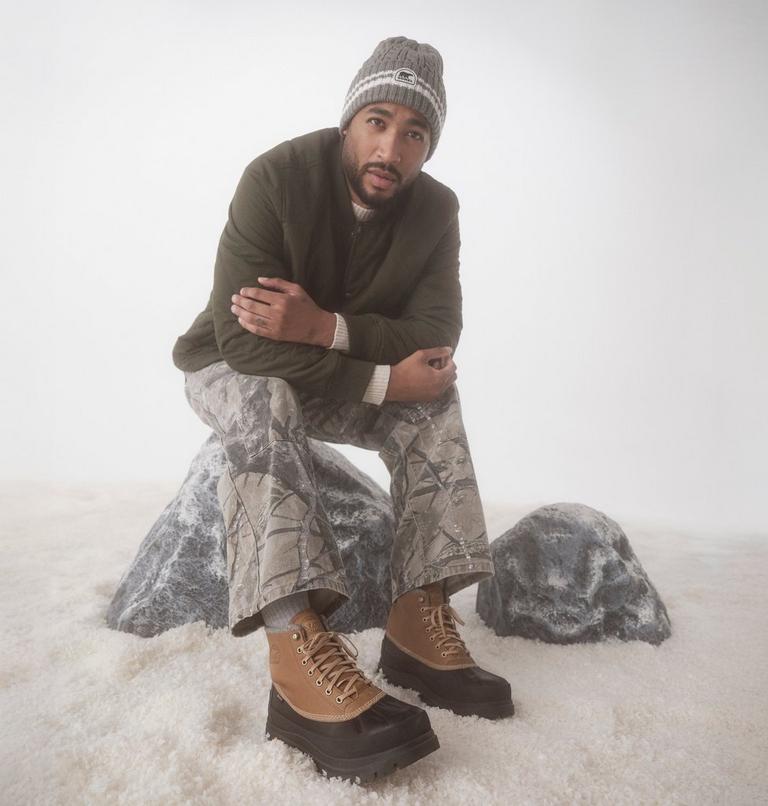 SOREL BASELINE BEANIE, Color: Quarry, Chalk, image 3