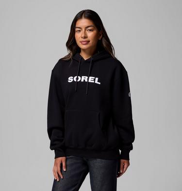 Unisex SOREL® Embroidered Hoodie, Color: Black, White, image 1