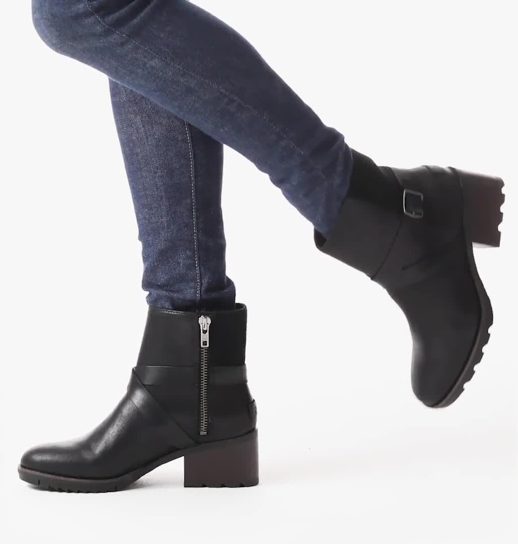 Women's Cate Buckle Bootie, Color: Black