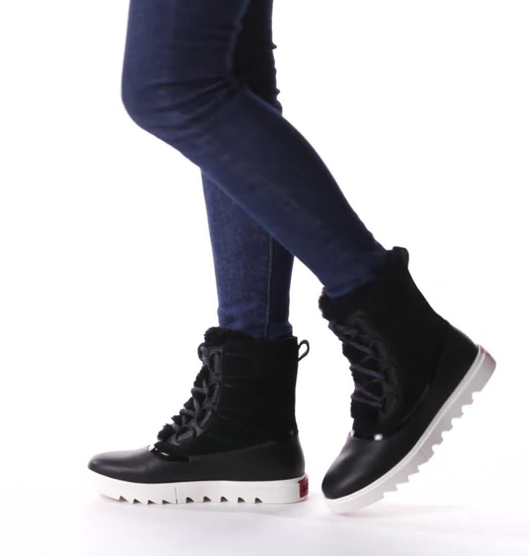 Women's Joan of Arctic Next Lite Snow Boot, Color: Black, Sea Salt