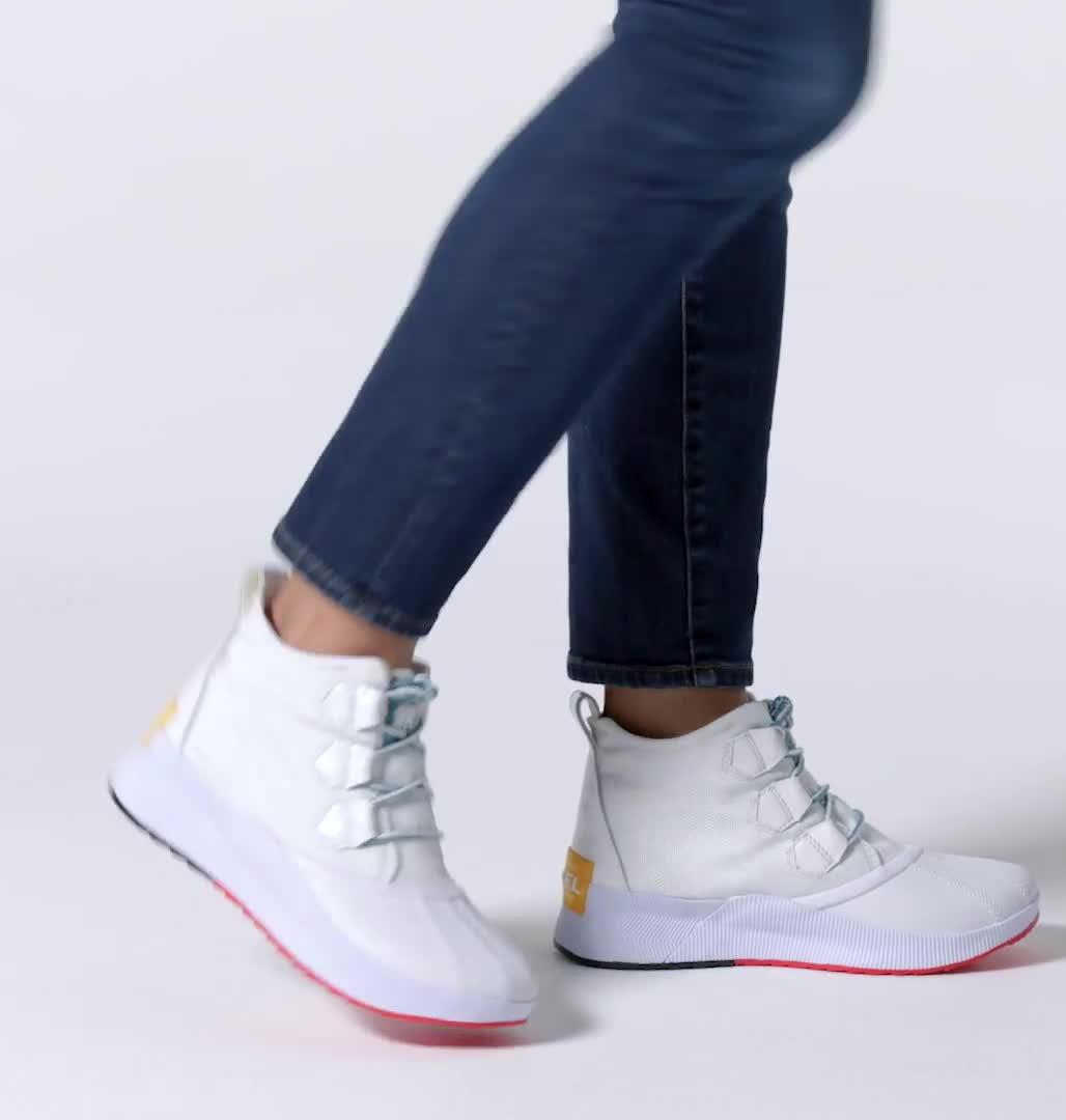 OUT N ABOUT III Classic Women's Waterproof Boot, Color: White, Cyber Yellow