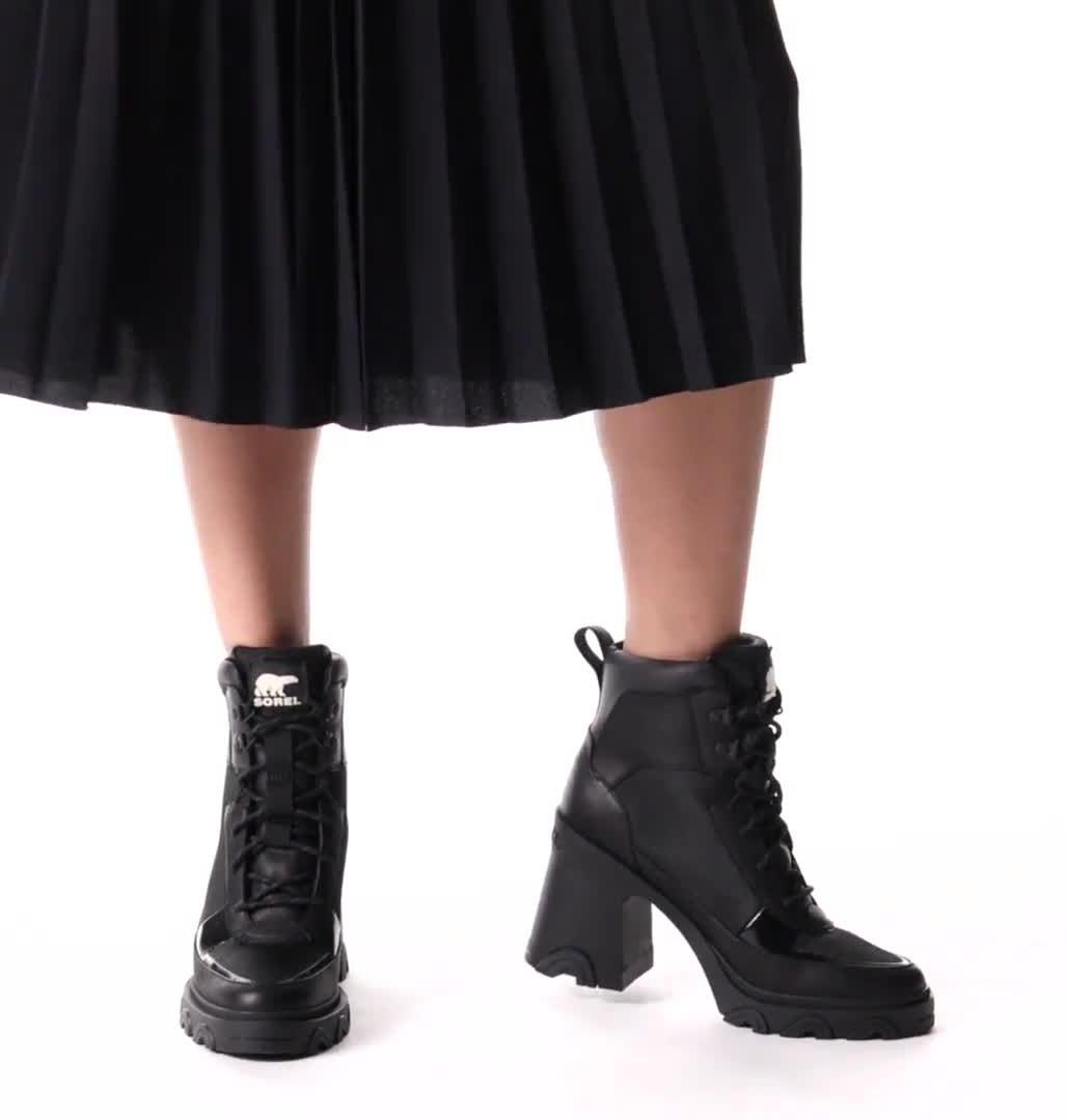 Women's Brex Heel Lace Bootie, Color: Black, Black