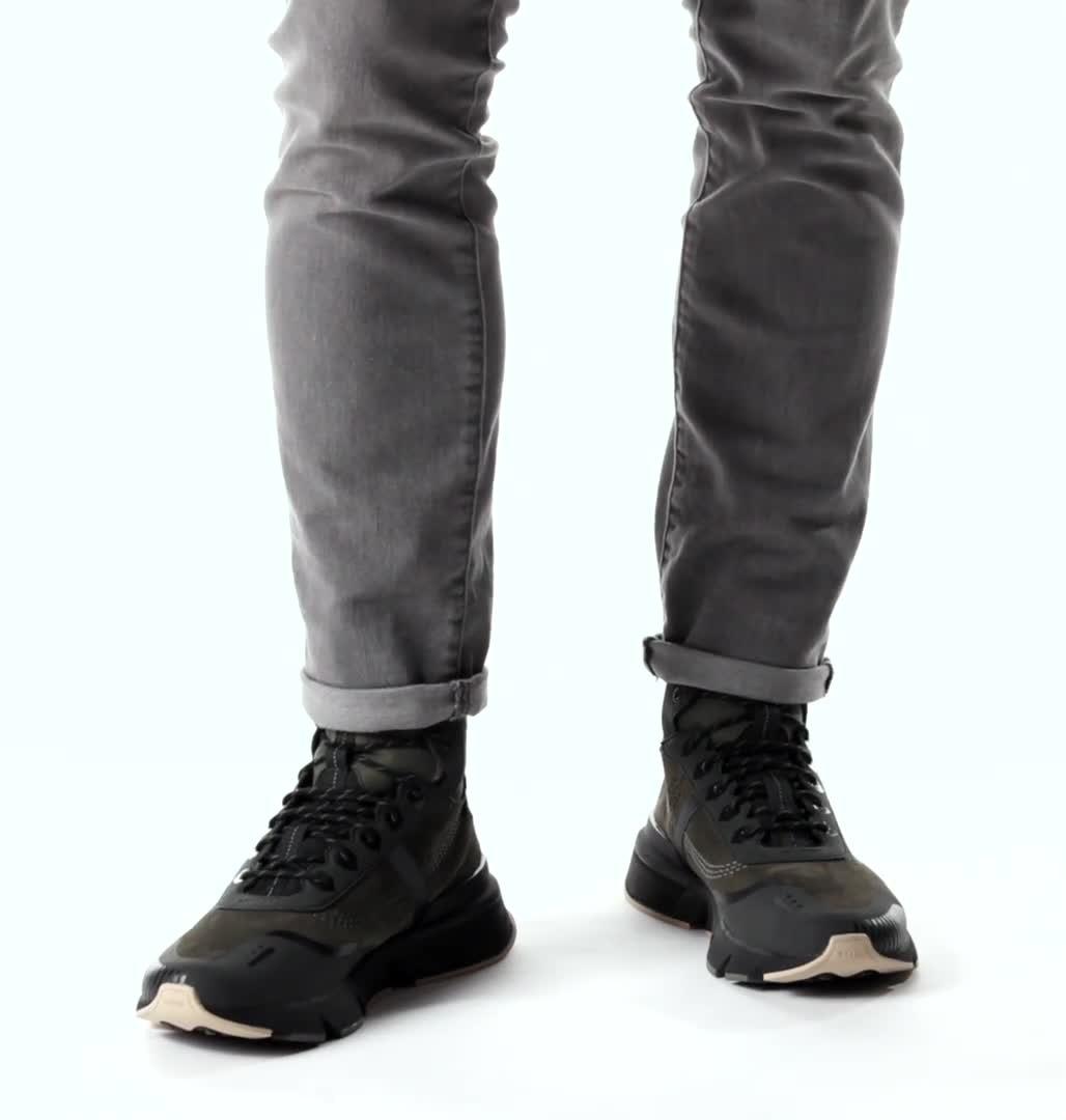 Men's Kinetic Rush Mid Sneaker, Color: Alpine Tundra, Dark Moss