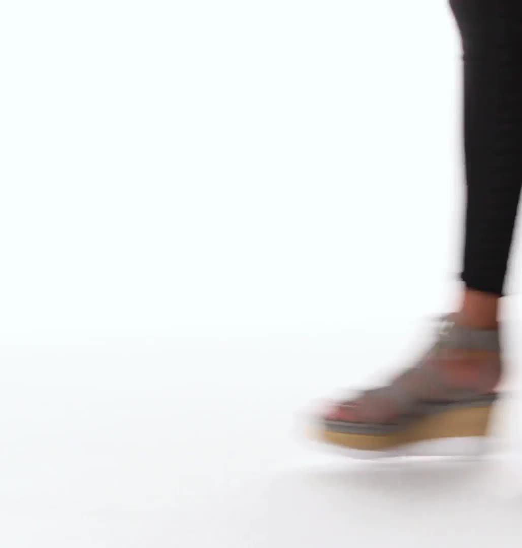 Women's Joanie III Lace-Up Wedge Sandal, Color: Chrome Grey, White