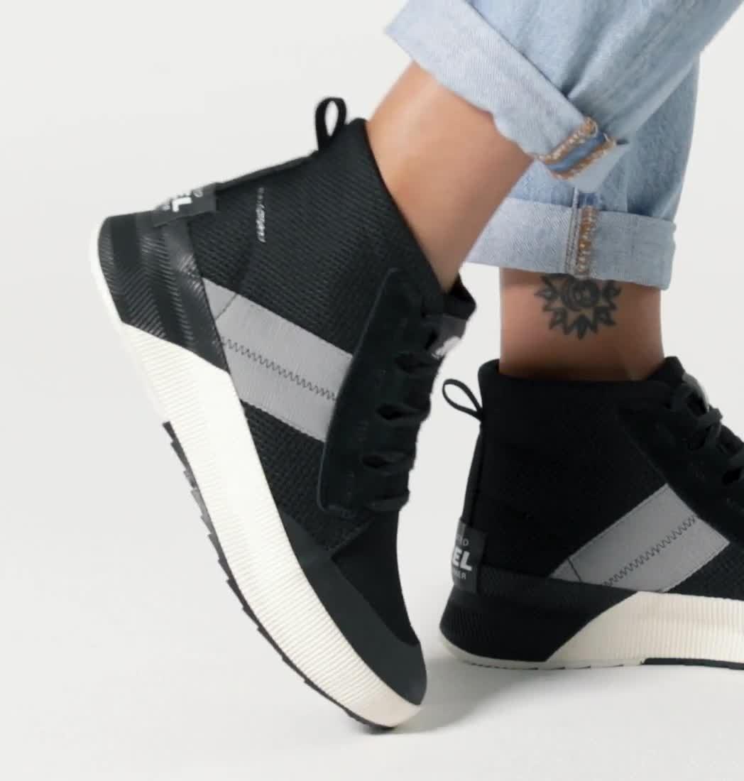 Women's Out N About III Mid Sneaker, Color: Black, Sea Salt