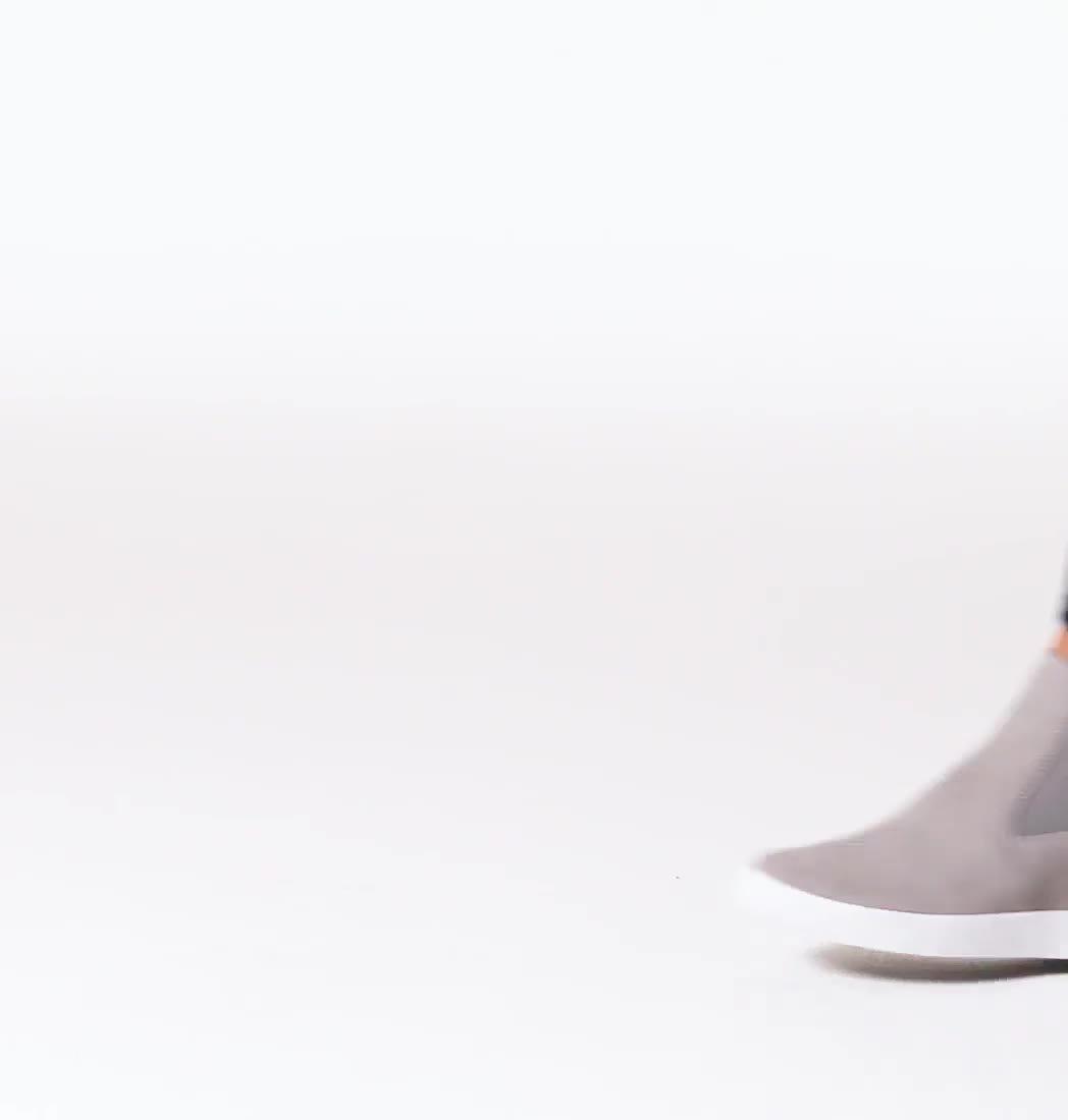 OUT N ABOUT Slip-On Women's Wedge, Color: Chrome Grey, White