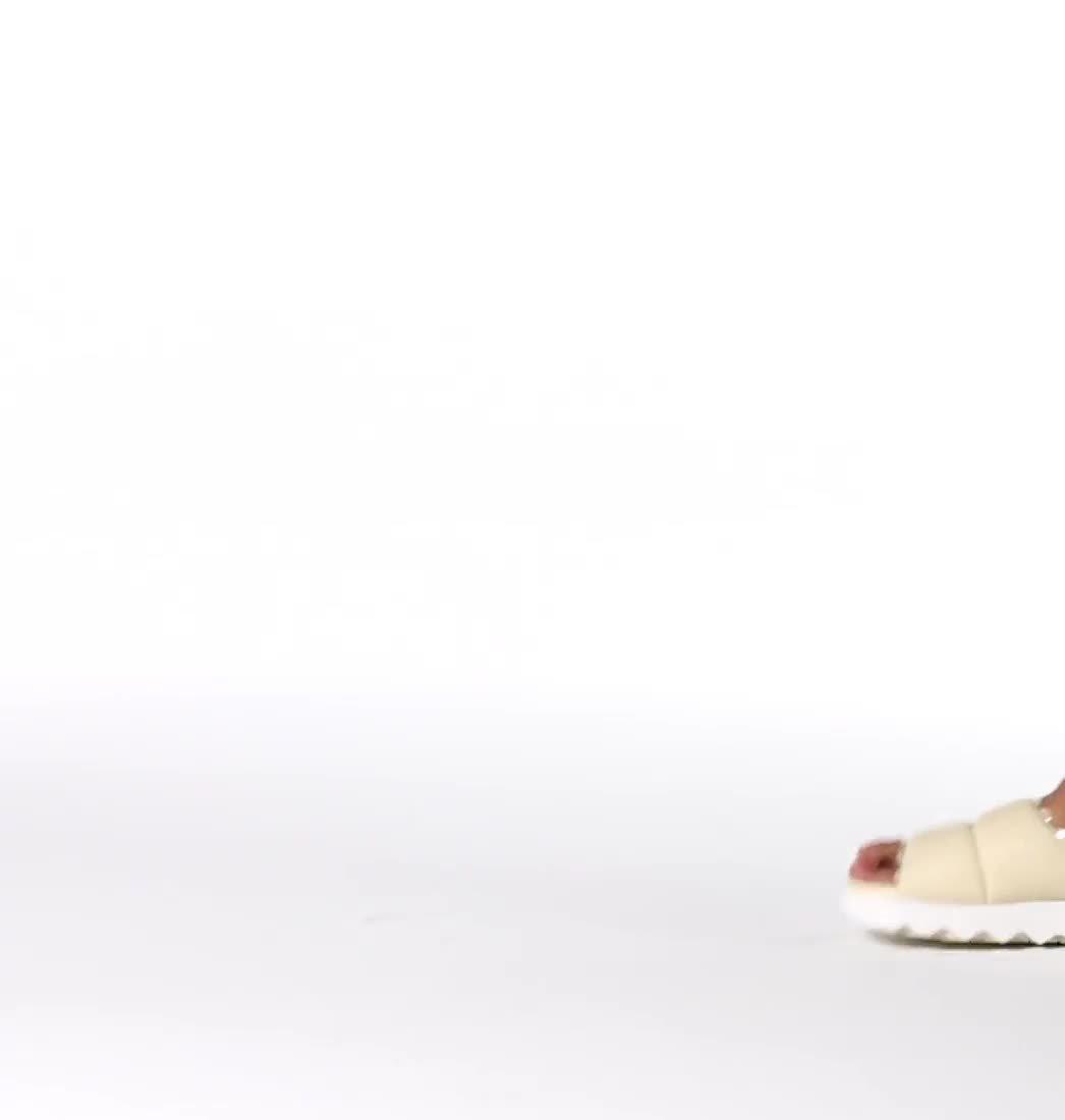 VIIBE Slingback Women's Flat Sandal, Color: Honey White, Sea Salt